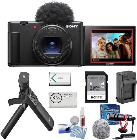 Sony ZV-1 II Digital Camera | White Bundled with Sony Vlogger Accessory Kit + NP-BX1 Battery + Battery Charger + Microfiber Cleaning Cloth + Camera Cleaning Kit (6 Items) in Saudi Arabia