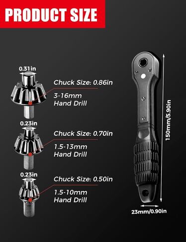 3-in-1 Ratchet Drill Chuck Key Wrench - Universal Chuck Key Tool for Electric Drills & Power Tools in Saudi Arabia
