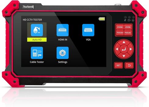Rsrteng CCTV Tester Monitor Auto HD Coaxial Camera Tester 4K 8MP TVI/CVI/AHD/CVBS Analog Video Monitor 4.3 inch TFT-LCD Screen PTZ Control RS485 Call OSD Menu Audio DC12V Power Output in Saudi Arabia