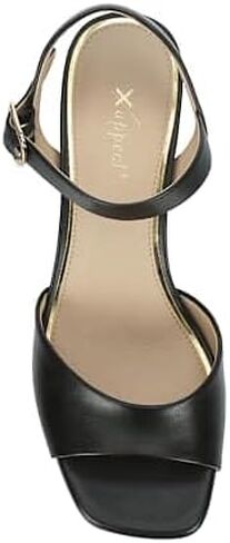XAPPEAL Hera - Women's Faux Leather Open Square Toe Low Block Heel Dress Sandals in Saudi Arabia