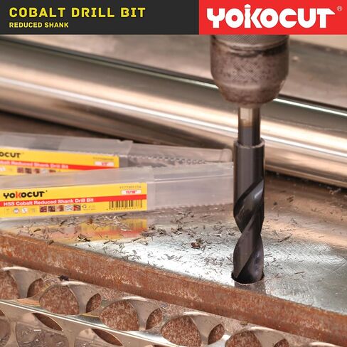 17/32 Inch Cobalt Drill Bit | Reduced Shank High Speed Steel | 17/32 Drill Bit for Stainless Steel and Hardened Metal | HSS M35 Titanium Aluminum Nitride Coating with 1/2" Shank in Saudi Arabia