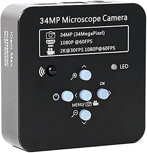 Full HD 34MP 2K 1080P 3400W TF Video Recorder HDMI USB Industrial Electronic Video Digital Microscope CameroS (Color: Camera) (عدسة 180X مع الضوء) in Kuwait
