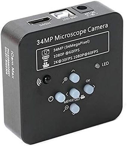 Full HD 34MP 2K 1080P 3400W TF Video Recorder HDMI USB Industrial Electronic Video Digital Microscope CameroS (Color: Camera) (عدسة 180X مع الضوء) in Kuwait