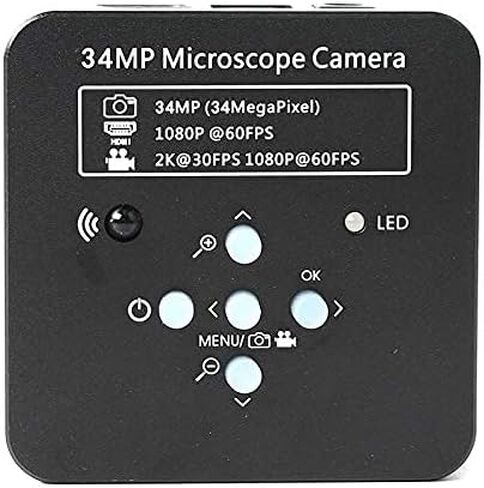 Full HD 34MP 2K 1080P 3400W TF Video Recorder HDMI USB Industrial Electronic Video Digital Microscope CameroS (Color: Camera) (عدسة 180X مع الضوء) in Kuwait