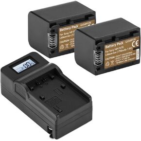 2X NP-FV70 7.4V 12.95Wh Batteries - Bundle Compact Smart Charger, Charger Plate