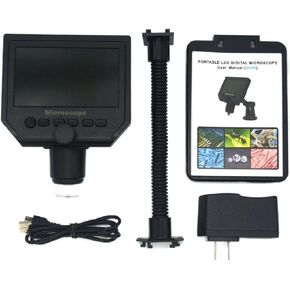 Microscope Accessories kit Slide Preparation camer G600 600X Electronic Digital Microscope Video Microscope 4.3 Inch HD LCD Display Microscope Accessories