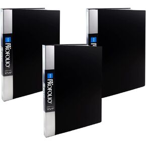 Itoya Art Profolio IA-12-12 11 × 17 "كتب عرض أسود أصلي مع-24 صفحة على الوجهين (3 عبوات)