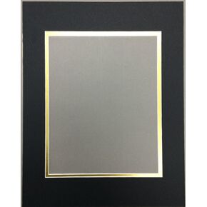 Pack of (3) 20x24 Black & Gold Double Picture Mats Bevel Cut for 16x20 Pictures