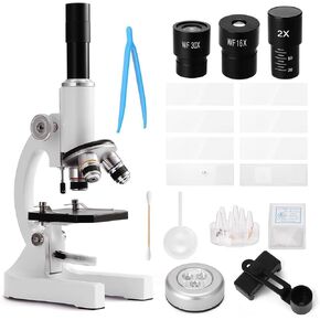 Microscope Accessories kit Slide Preparation camer 64X-2400X Monocular Optical Microscope Experimental Biology Microscope Accessories