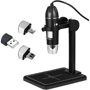 Microscope Accessories kit Slide Preparation camer Adjustable Microscope 1600X 8LED USB Digital Microscope Handheld USB Magnifier 3in1 Electronic Microscope Accessories