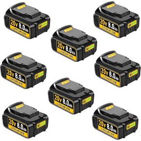 2Pack 8000mAh 20V Lithium Battery Replacement for Dewalt 20v Battery Compatible with Dewalt Battery DCB206 DCB204 DCB200 DCB180 Series Cordless Power Tools