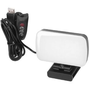 LED Fill Light Clip On Type 360° Rotatable 10 Levels Lamp for Video Conference, USB Powered, 3 Light Modes