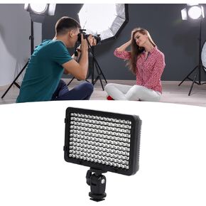 مصباح فيديو LED على الكاميرا ، مصباح ملء قابل لإعادة الشحن مع 176 حبات LED ، سطوع قابل للتعديل