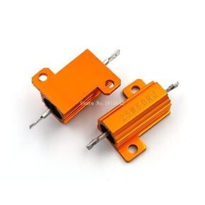 RX24 25W 50R 50RJ Power Metal Shell Aluminium Gold Resistor 25Watt 50 ohm Power Heatsink Resistance Golden Heat Sink Resistor