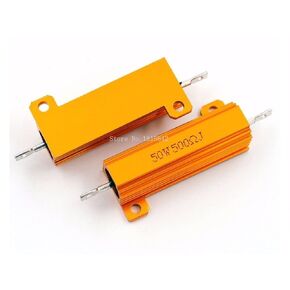 RX24 50W 500R 500RJ Metal Aluminium Case High Power Golden Metal Shell Case Heathink Resistance Resistor 500 OHM 50W