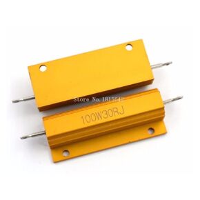 RX24 100W 30R 30RJ Metal Shell Aluminium Gold Resistor High Power Heatsink Resistance Golden Heat Sink Resistor 100 Watt 30 ohm