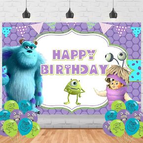 Monster University Birthday Party Supplies Backdrop 5x3 Cartoon Monster Kids Happy Birthday Background Photography Cartoon Party Decorations Banner Photo Booth Props