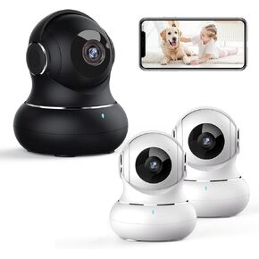 litokam Bundle of Black Indoor Camera & 2 Pack White Security Camera