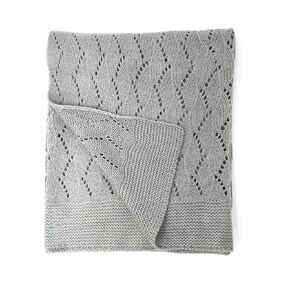 Ravelry Knitted Baby Blanket 30"x40" (French Blue)