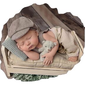Newborn Photography Outfits Boy Baby Photoshoot Props Infant Romper with Hat, Clothes For Newborn Going Home Pictures