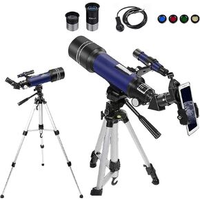 Astronomy Refractor Monocular Telescopes HD Glass Optics Lenses Travelling Telescope with Phone Adapter Moon Filter Nice Family