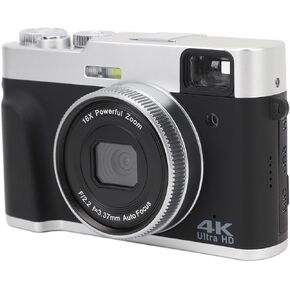 4K 48MP Digital Camera, 2.8 Inch Screen 16X Optical Zoom Anti Shake Auto Focus Retro Vlogging Camera with Flash Viewfinder Dial Compact Point and Shoot Cameras for Teens