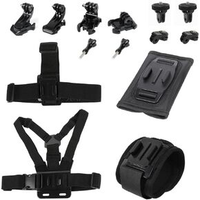 4 in 1 Accessories Set Head Strap Chest Wrist Mount, Backpack Clip Holder Compatible with Gopro Hero 13 12 11 10 Max 9 8 7 6 5 Session Osmo Most Insta360 Action Camera
