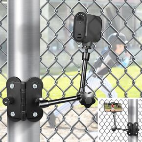 Magnetic Camera Fence Mount, Post Mount for Mevo Start/GoPro/Insta360/DJI OSMO Pocket 3/iPhone, Two 1/4'' Threaded Points Camera Magnet Holder for Game Changer Recording Baseball Softball Tennis Games