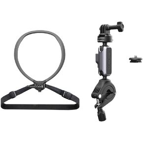 PGYTECH CapLock POV Neck Mount + Bike Motorcycle Handlebar Mount for DJI OSMO Action 4/3, Gopro Hero 12/11/10, OSMO Pocket 2, for Insta ONE RS/R/X3, iPhone Android