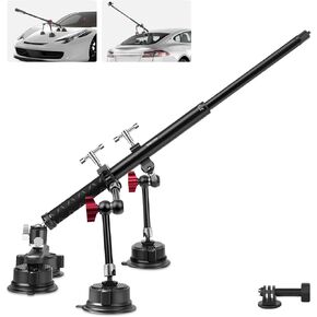Suction Cup Car Mount Kit for Insta360 X5/X4/X3, Suction Cup Camera Mount with Telescopic Rod & Magic Arm for Action Camera, Quick Release Suction Camera Holder for Panoramic Shooting (SY025)