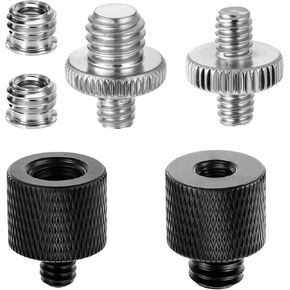Tripod Screw Adapter 6 Pcs Aluminum Threaded Converter 1/4 Male to 3/8 Female and 3/8 Male to 1/4 Female for Tripod Camera Monitor Mic Stand Light Stand