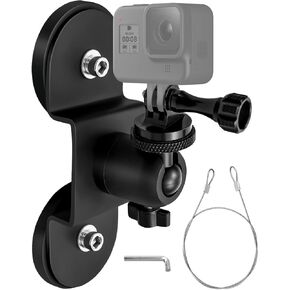 Heavy-Duty Magnetic Car Camera Mount Compatible with GoPro insta360 and DJI OSMO Action Camera, Strong Magnetic Mount with 360° Rotation Ball Head