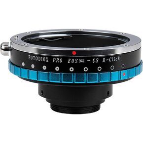 Fotodiox Pro Iris Lens Mount Adapter - Compatible with Canon EOS EF D/SLR Lenses to to CS-Mount (1" Screw Mount) Cine & CCTV Camera Body with Built-in Aperture Iris