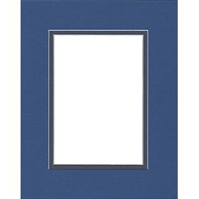 Pack of (2) 24x36 Double Acid Free White Core Picture Mats Cut for 20x30 Pictures in Royal Blue and Baltic Blue