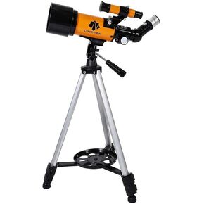 Kids & Adults Portable Travel Telescope 70mm Refractor Telescope with Tripod & Finder Scope Backpack and Moon Filter 70mm Aperture 3X Barlow Lens Orange