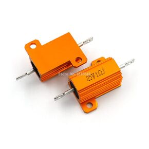 RX24 25W 1R 1RJ Power Metal Shell Aluminium Gold Resistor 25Watt 1 ohm High Power Heatsink Resistance Golden Heat Sink Resistor