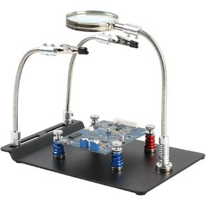 Microscope Accessories Kit 2 in 1 Board Fixture, Clamp + Magnifying Glass Clip Microscope Slides