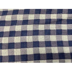 55" Wide Double Gauze Swaddle Embrace 100% Cotton 1/2" Gingham Check Navy