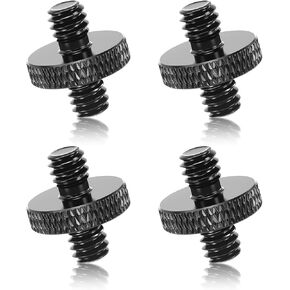 4 PCS 1/4" Male to 1/4" Male Threaded Tripod Screw Adapter Standard Camera Cage Mount Threaded Light Stand Screw Double Head Stud Thread Converter for Light Stand Monopod Shoulder Rig Tripod