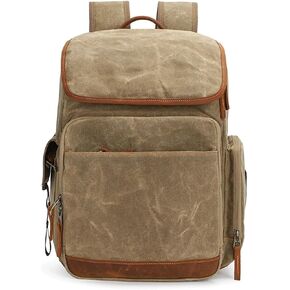 Camera Bag SLR Shoulder Camera Backpack Large Capacity Wax-Dyed Canvas Outdoor Bag