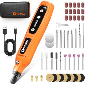 HARDELL 4V Cordless Rotary Tool, 5-Speeds Rotary Tool Kit with 2000mAh Rechargeable Battery, 69pcs Multi-Purpose Accessories for Engraving, Drilling, Sanding, Polishing, Small DIY Crafting