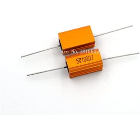 2PCS RX24 5W 100R 100RJ Power Metal Shell Aluminium Gold Resistor Power Resistance Golden Heat Sink Resistor 5Watt 100 ohm