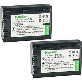 Kastar 1-Pack NP-FH50 Battery 7.4V 1200mAh Replacement for Sony HDR-TG3, HDR-TG5, HDR-TG7, HDR-UX10, HDR-UX19, HDR-UX20 Camera, Sony NP-FH30, NP-FH40, NP-FH50 Battery