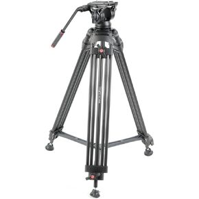 Takama 3-Sececte Aluminium فيديو ترايبود مع رأس السوائل التخميد-قاعدة وعاء 75 مم ، ارتفاع قابل للتعديل حتى 5.5 '، حركة السلس والميل ، حمولة عالية لكاميرات الفيديو المهنية وصناعة الأفلام