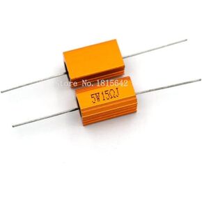 2PCS RX24 5W 15R 15RJ Power Metal Shell Aluminium Gold Resistor High Power Resistance Golden Heat Sink Resistor 5Watt 15 ohm