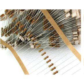 200PCS/LOT 1 ohm 1/4W Carbon Film Resistors 5% Error 1R Ohm Color Ring Resistance