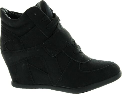 Top Moda Womens Sammy-40 High Top Strap Womens Hidden Wedge Sneaker Shoes in Kuwait