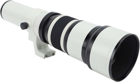 Kimiss 500mm F6.3 Manual Focus Telepso Lens with T2 FX Adapter Ring للمناظر الطبيعية | مثالي لتصوير الطيور والحياة البرية (أبيض) in Kuwait
