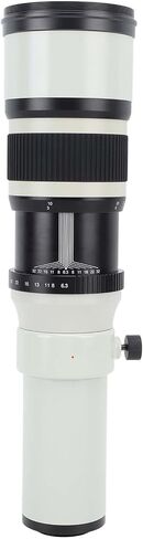 Kimiss 500mm F6.3 Manual Focus Telepso Lens with T2 FX Adapter Ring للمناظر الطبيعية | مثالي لتصوير الطيور والحياة البرية (أبيض) in Kuwait