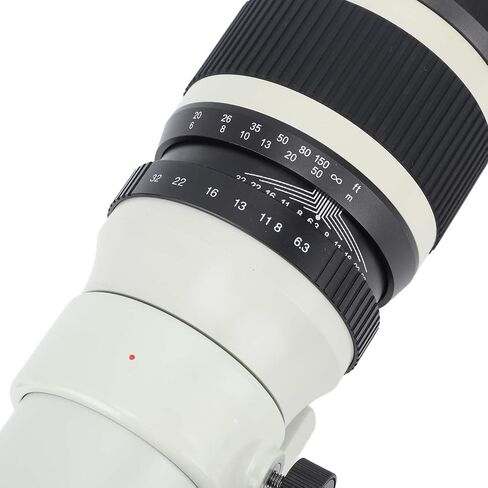 Kimiss 500mm F6.3 Manual Focus Telepso Lens with T2 FX Adapter Ring للمناظر الطبيعية | مثالي لتصوير الطيور والحياة البرية (أبيض) in Kuwait